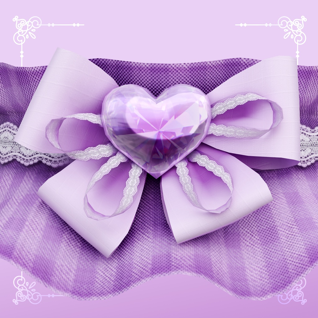 あらゆる体型にフィットするブレンドシェイプを備えた VRChat 用パープルネックレス / Purple Necklace for VRChat with Blendshapes to fit any body type