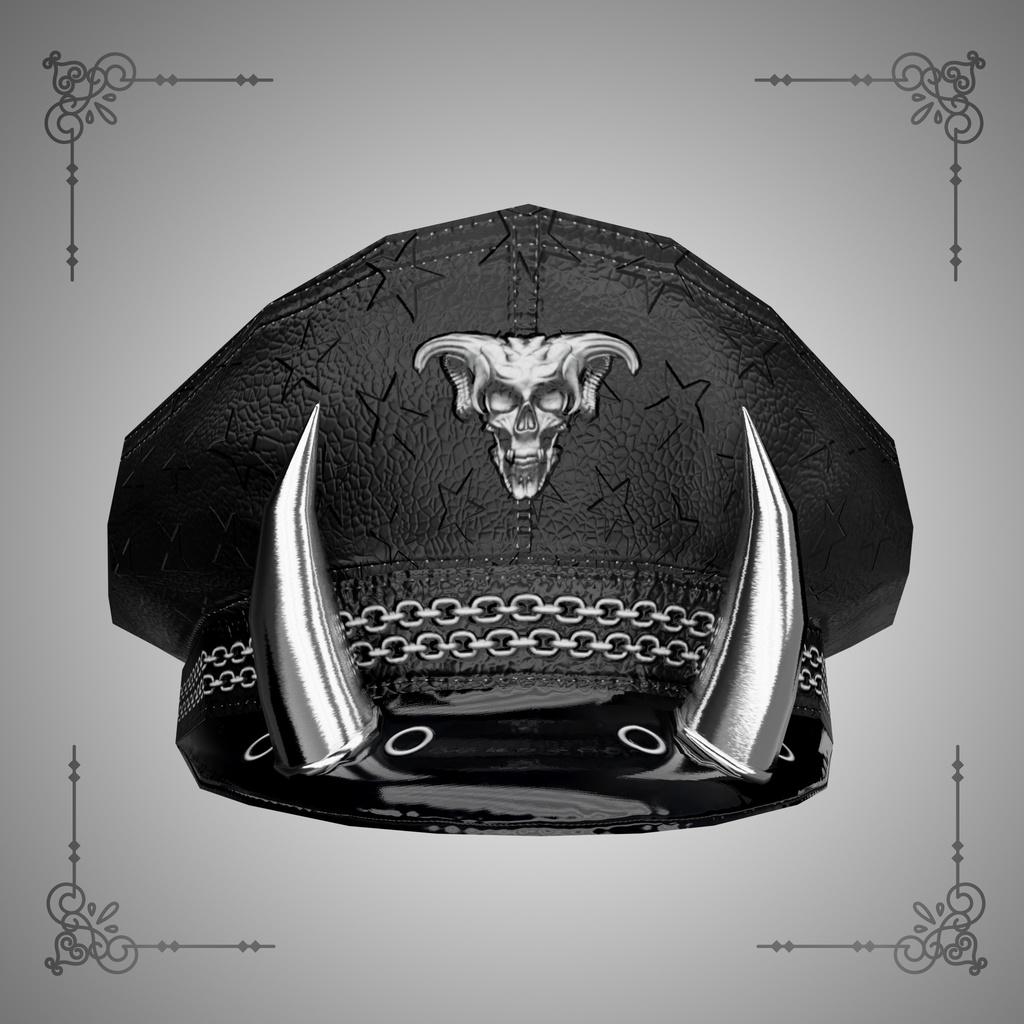 あらゆる体型にフィットするブレンドシェイプを備えた VRChat 用ゴシックポリスハット / Gothic Police Hat for VRChat with Blendshapes to fit any body type
