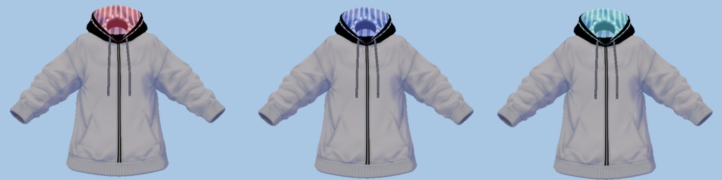 【VRoid用】ストライプ柄入りパーカー