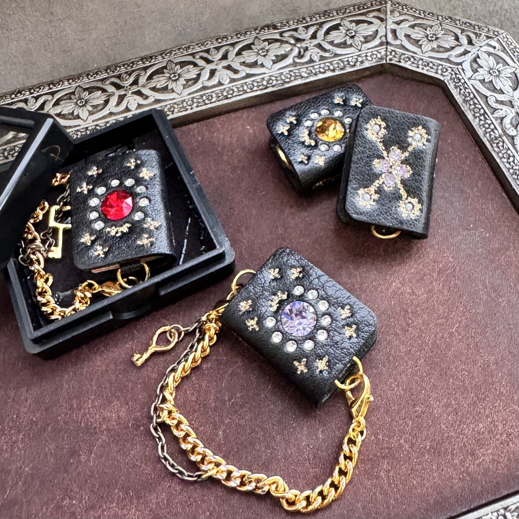 ジュエル革本バッグ