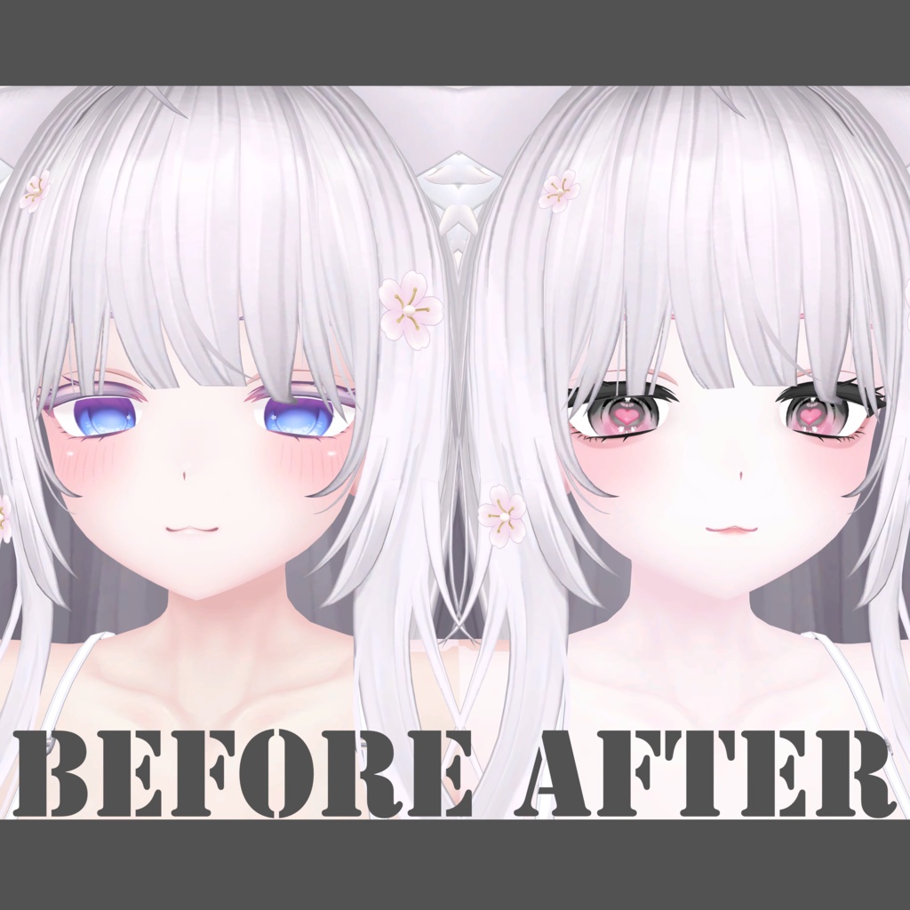 ♥Gray heart eyes & makeup!♥