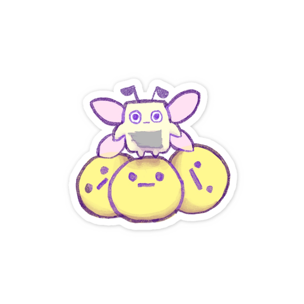 バター蝶 ステッカー