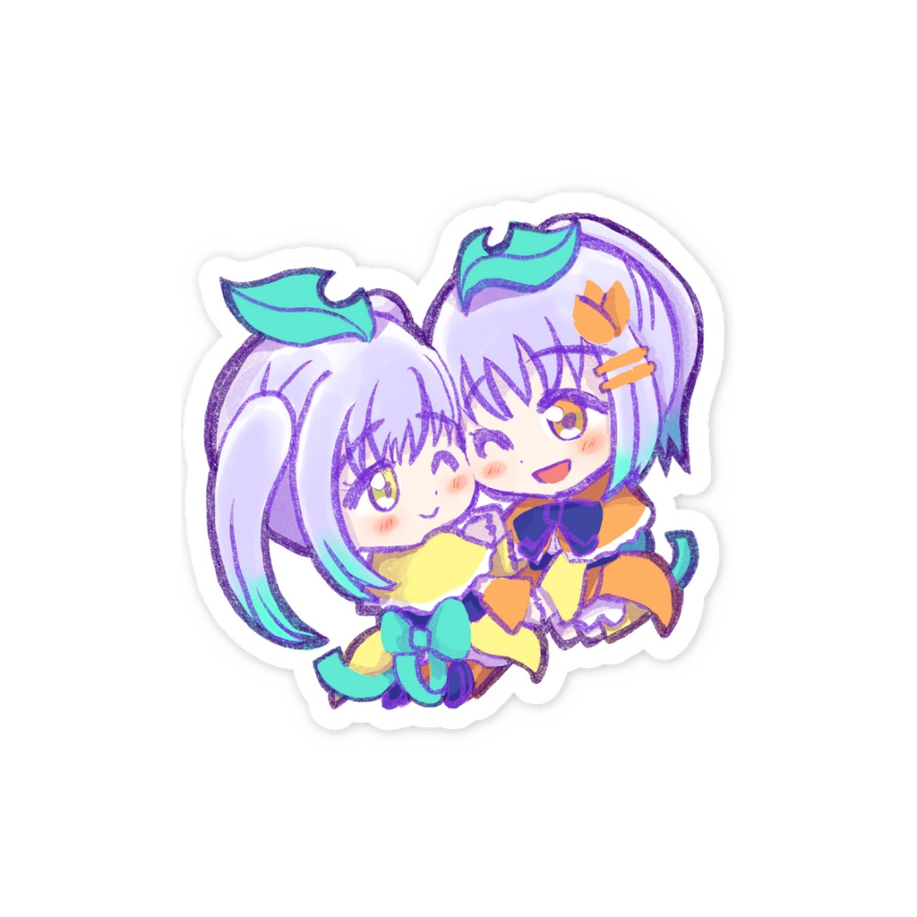 呉音リカ&呉音チカ ステッカー