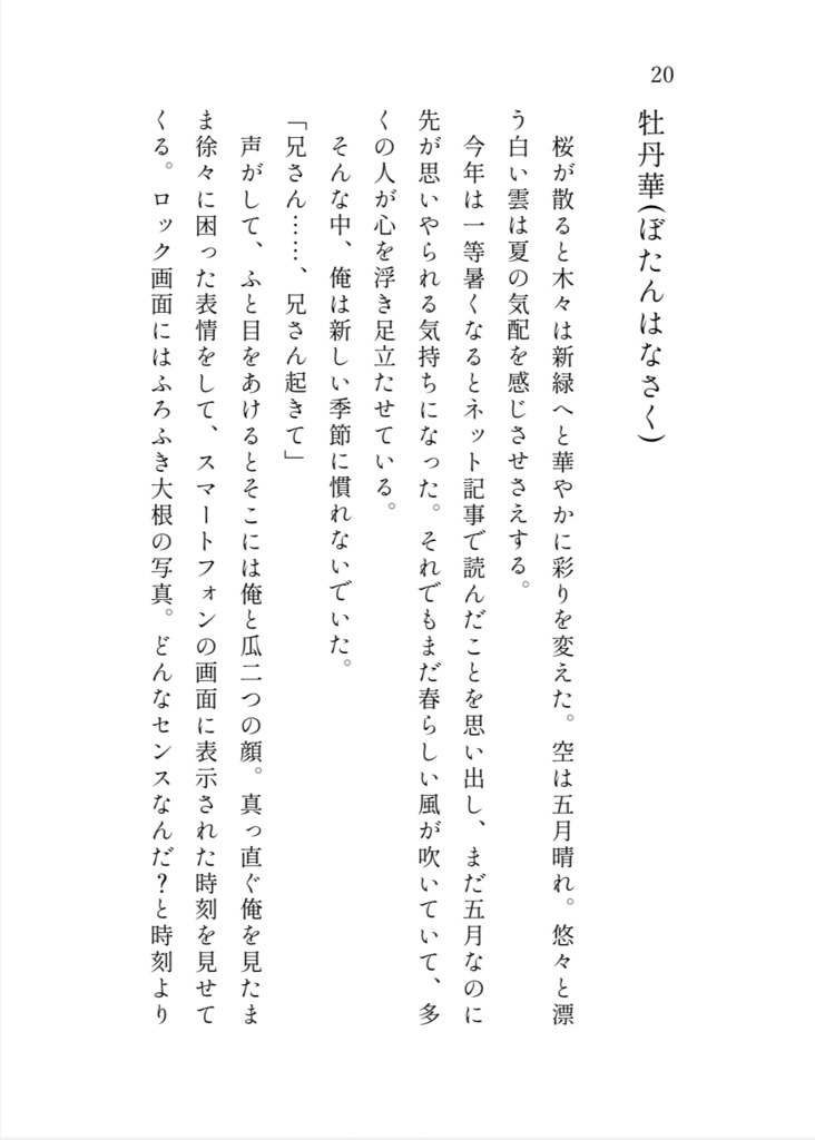 小説「また一つ季節が過ぎて。」