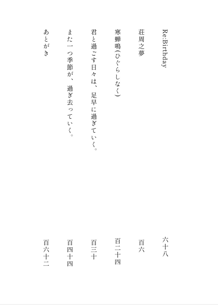 小説「また一つ季節が過ぎて。」