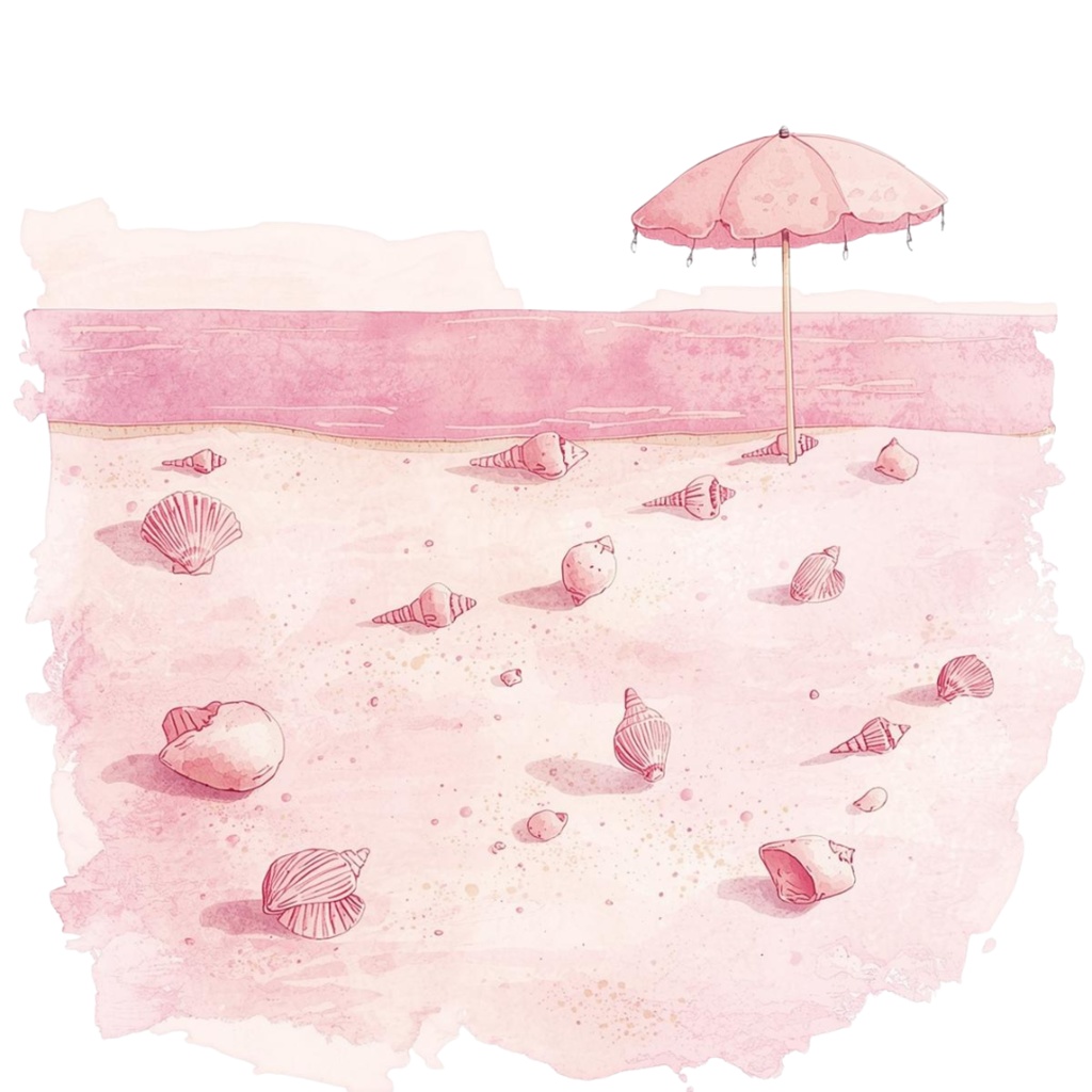 🌸 アンティーク ピンク 旅行 クリップアート – 水彩画風(全12種 PNG)