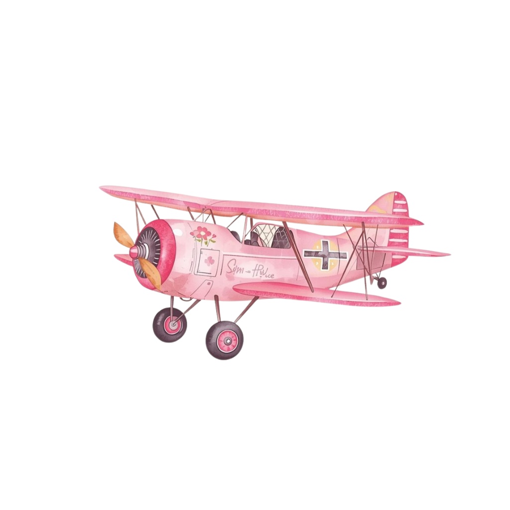 🌸 アンティーク ピンク 旅行 クリップアート – 水彩画風(全12種 PNG)