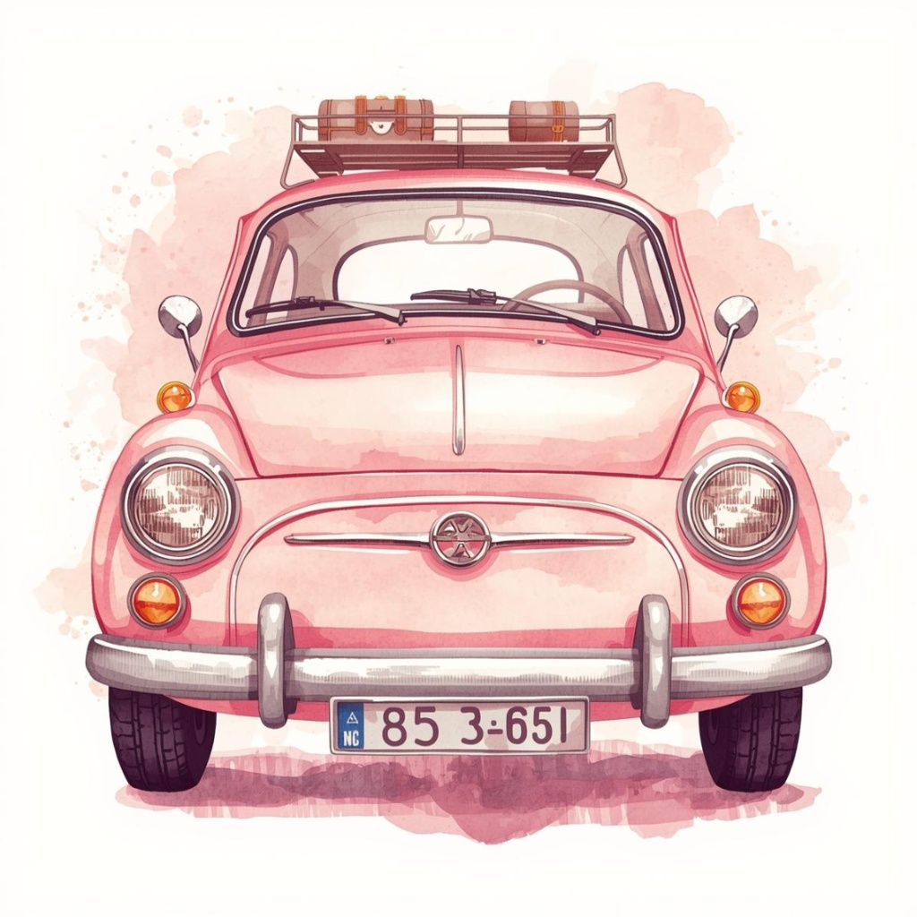 🌸 アンティーク ピンク 旅行 クリップアート – 水彩画風(全12種 PNG)