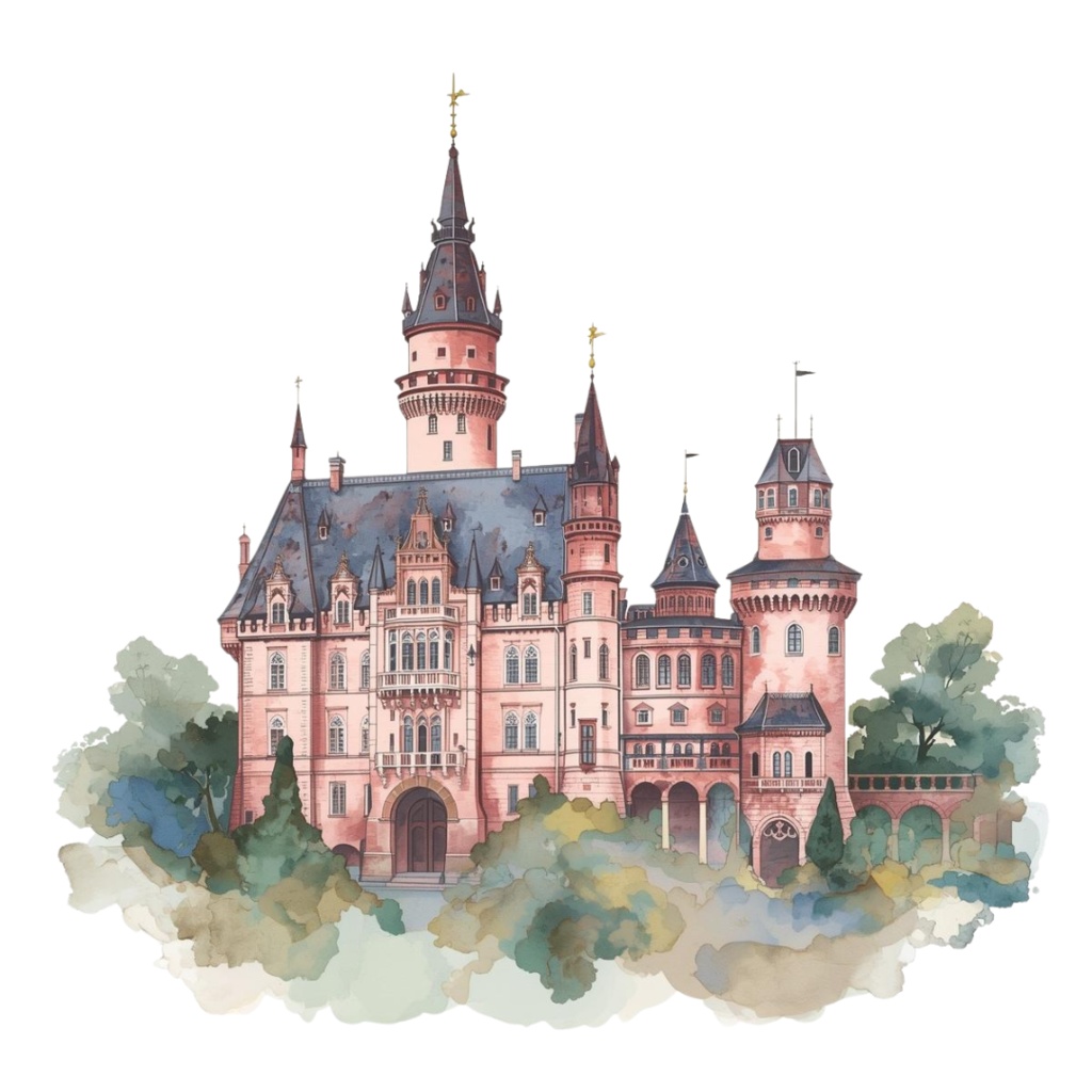 🌸 アンティーク ピンク 旅行 クリップアート – 水彩画風(全12種 PNG)