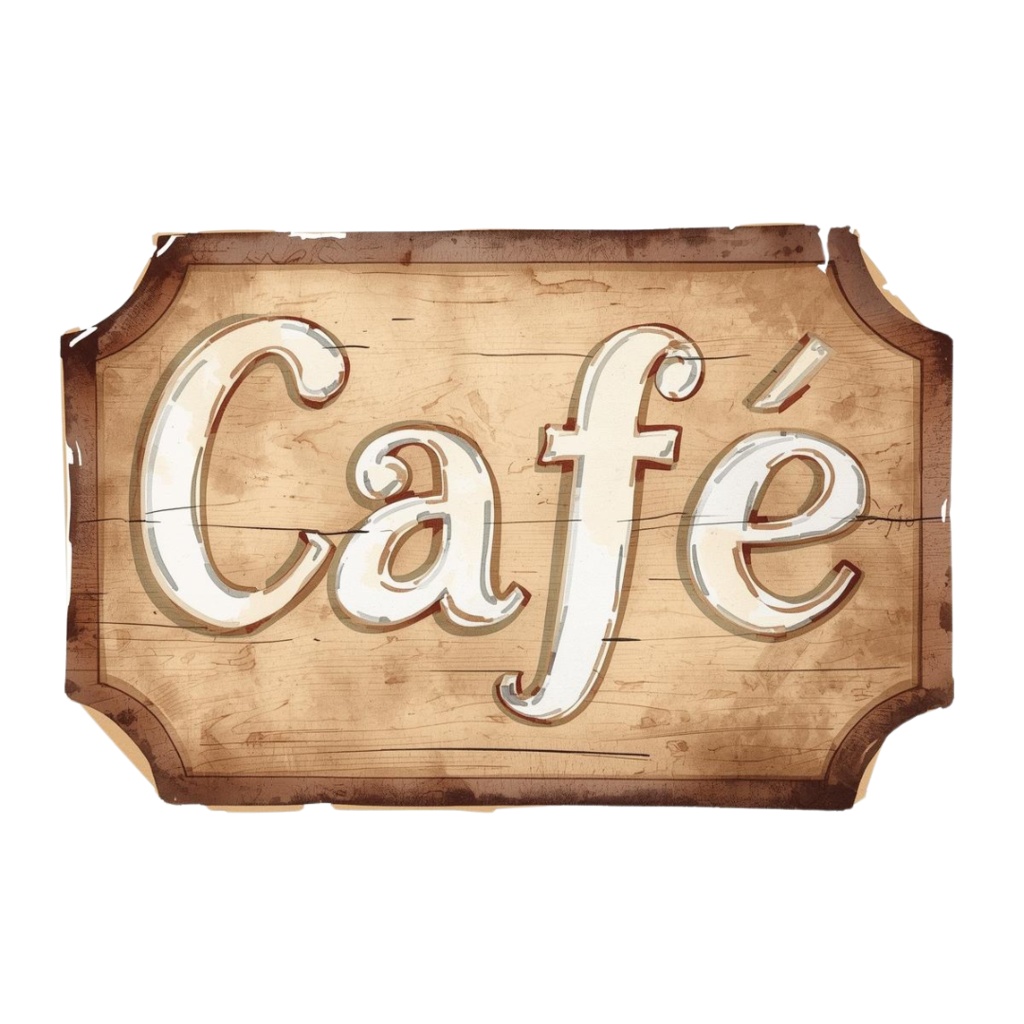 アンティークカフェ クリップアートセット(12種・水彩風PNG)