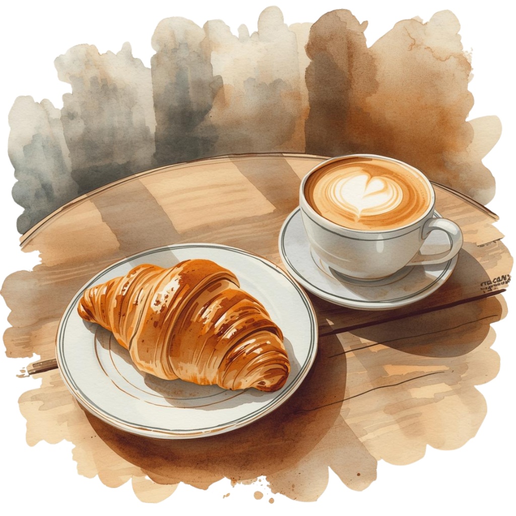 アンティークカフェ クリップアートセット(12種・水彩風PNG)