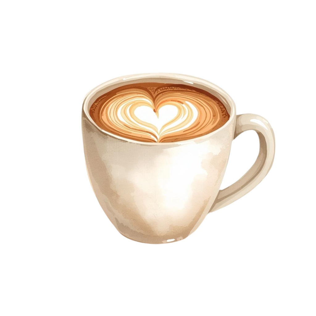 アンティークカフェ クリップアートセット(12種・水彩風PNG)