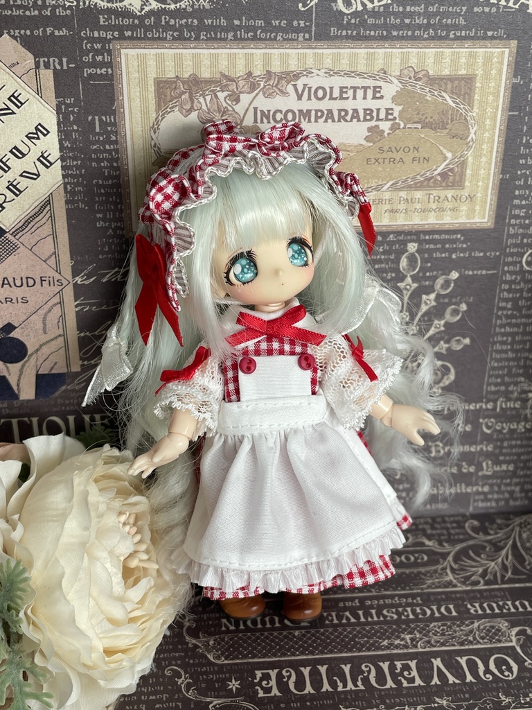 エプロンワンピース(ギンガムチェック)