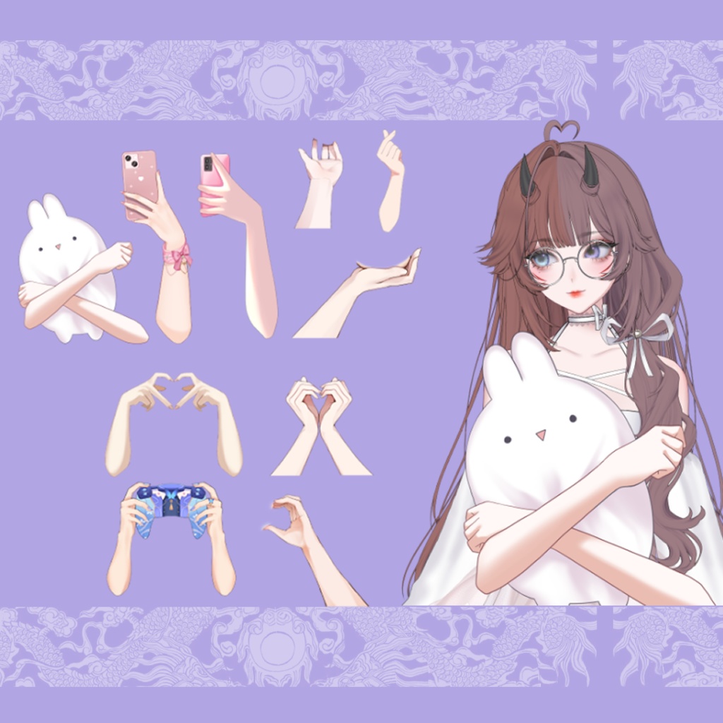 【Live2dアイテム】 10 異なる 腕/手 - 10 different Hands/Arms【VTS】