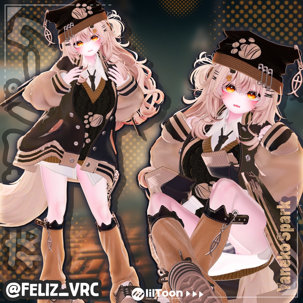 【13対応】 Yaneko Spark (夜猫スパーク) 【VRChat想定】
