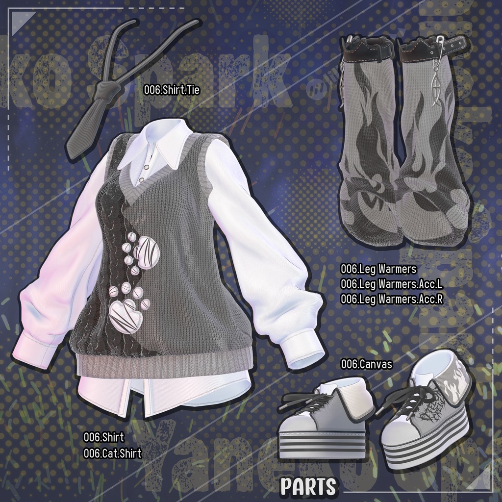 【13対応】 Yaneko Spark (夜猫スパーク) 【VRChat想定】