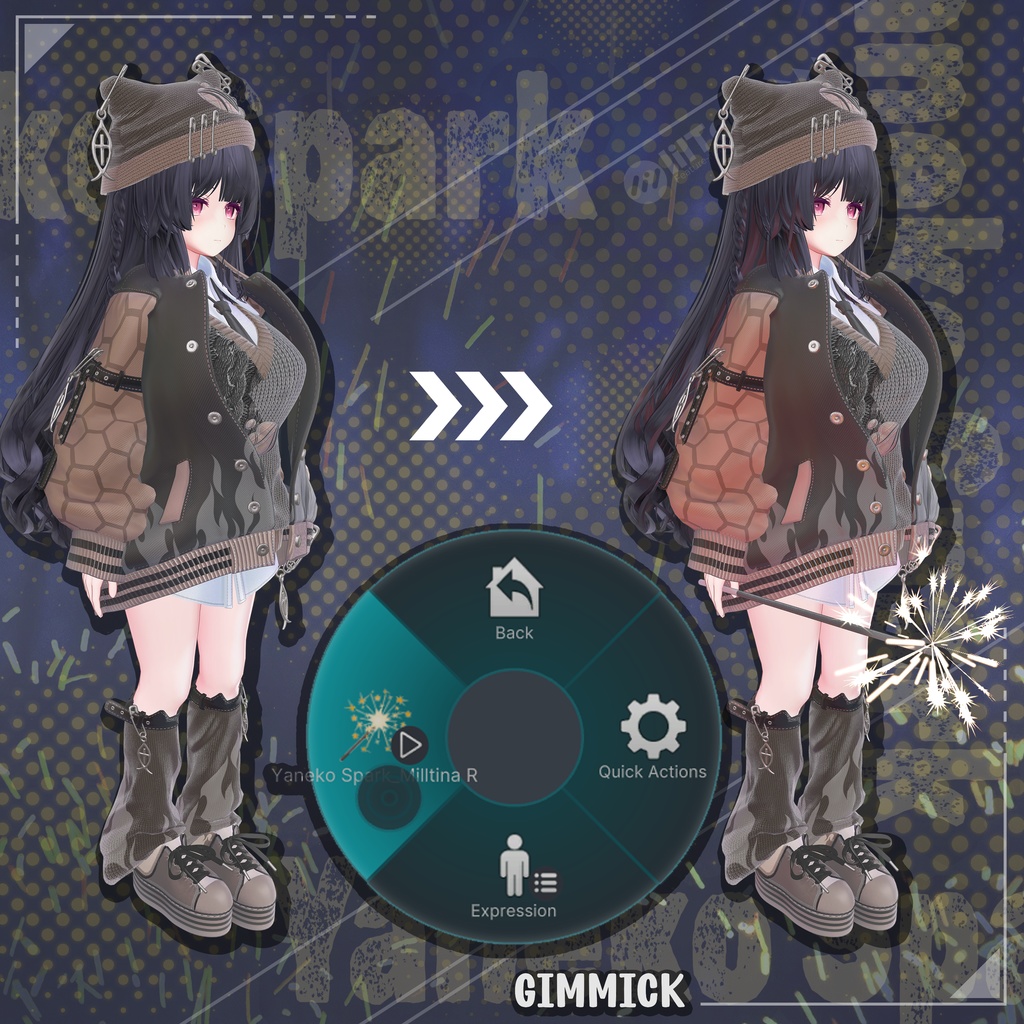 【13対応】 Yaneko Spark (夜猫スパーク) 【VRChat想定】