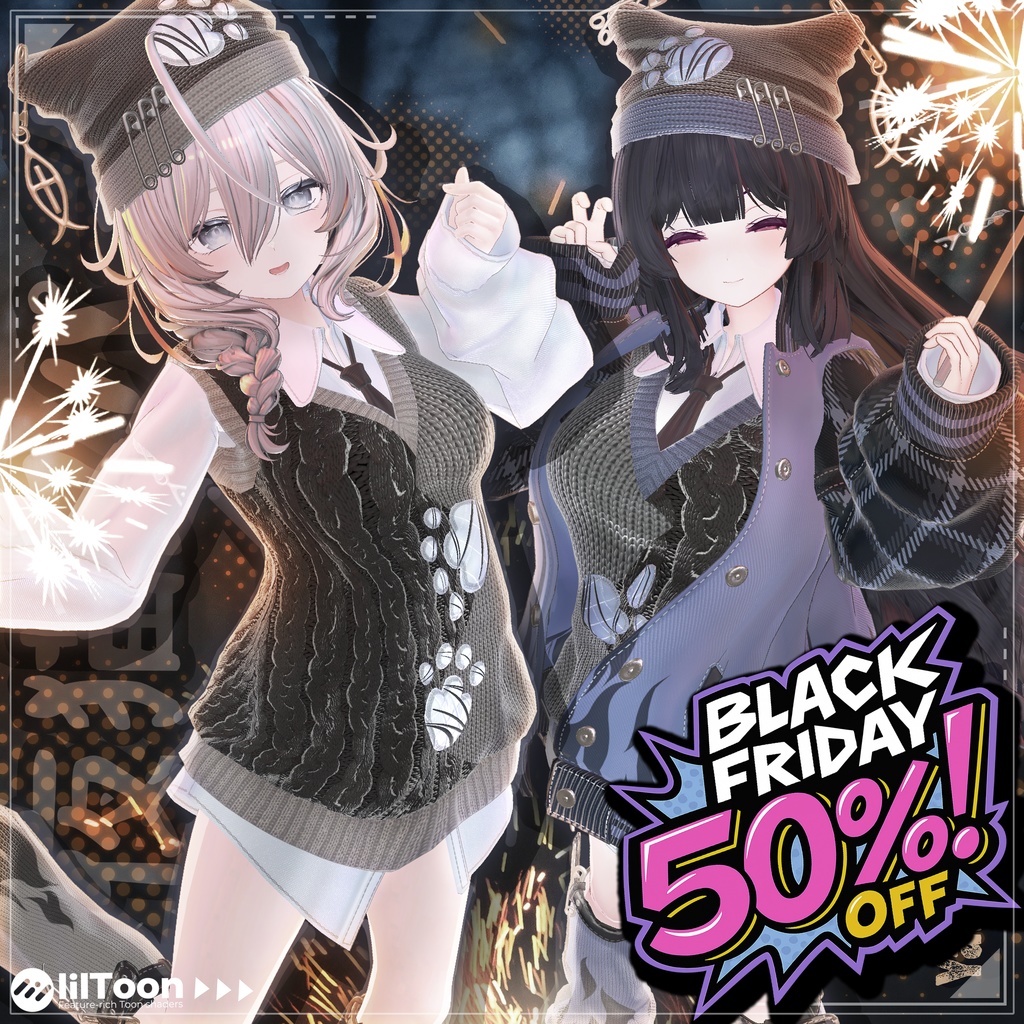 🎩Black Friday 50% SALE 【13対応】 Yaneko Spark (夜猫スパーク) 【VRChat想定】