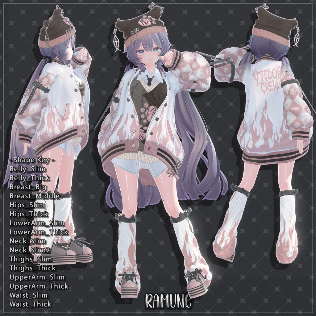 【1対応 五つの衣装】 🎉62% セール中🎉Ramune Clothing Full Pack 【VRChat想定】