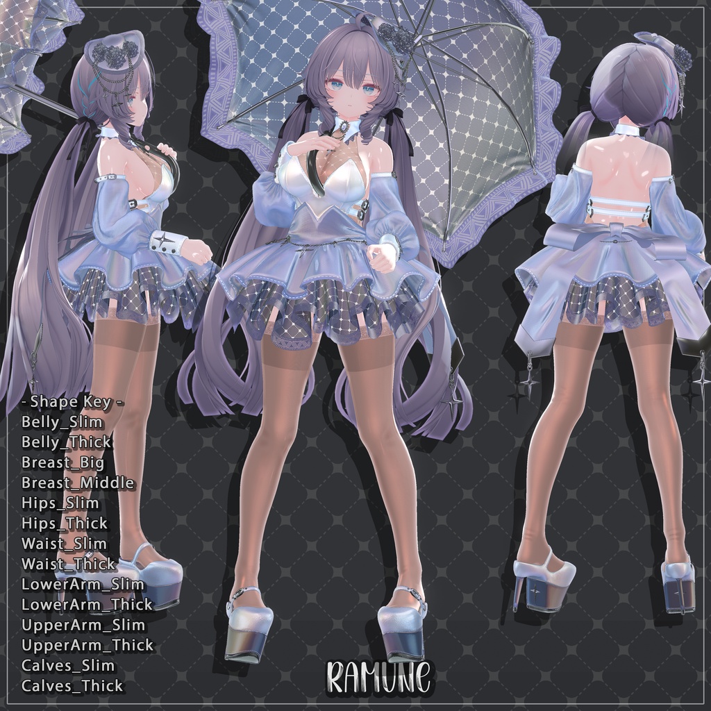 【1対応 五つの衣装】 🎉62% セール中🎉Ramune Clothing Full Pack 【VRChat想定】