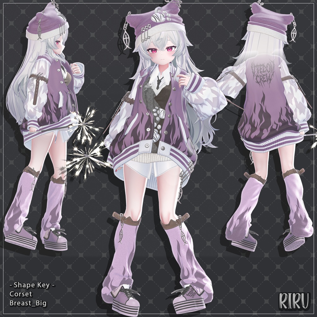 【5着の衣装】 🎉62% セール中🎉Riru Clothing Full Pack 【VRChat想定】