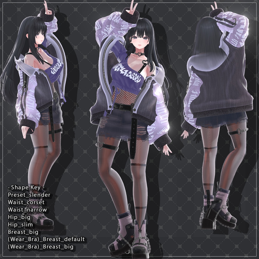 【6着の衣装】 🎉60% セール中🎉Misaki Clothing Pack 【VRChat想定】