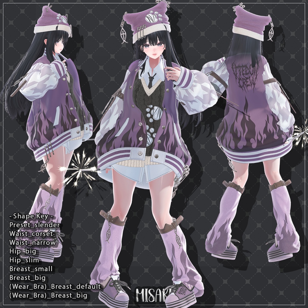 【6着の衣装】 🎉60% セール中🎉Misaki Clothing Pack 【VRChat想定】