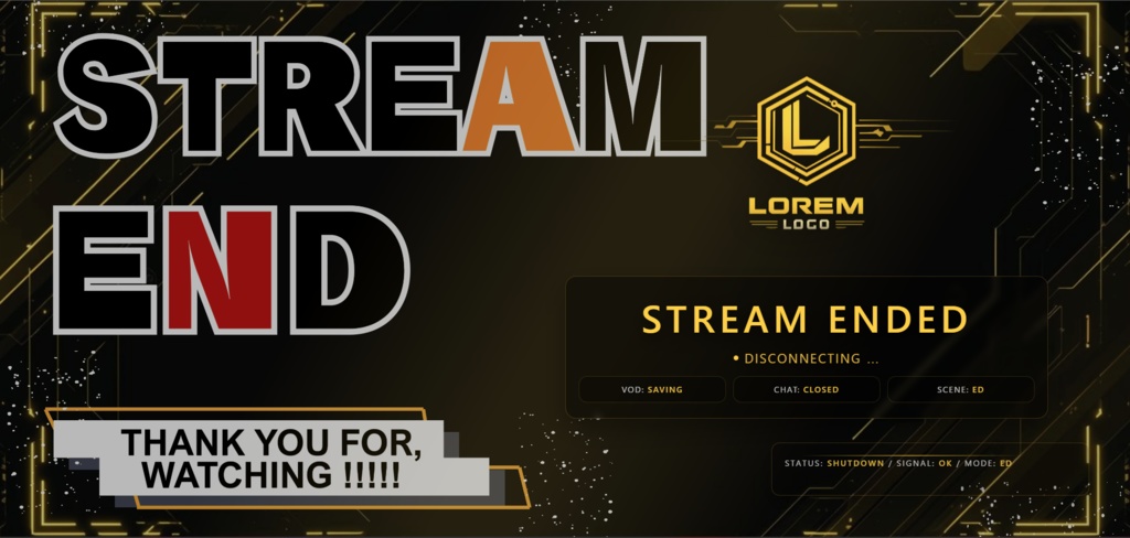 サイバー配信画面セット(OP / AFK / ED)【HTML+MP4】