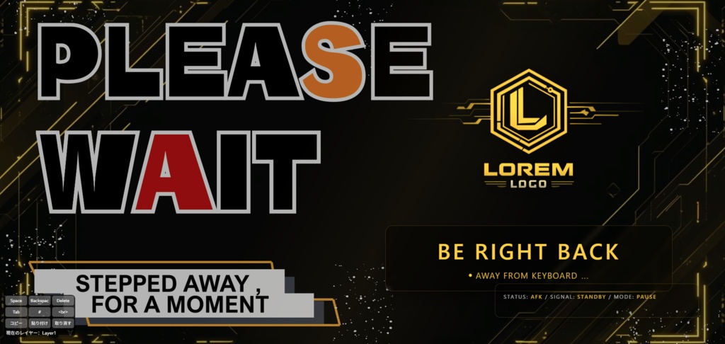 サイバー配信画面セット（OP / AFK / ED）【HTML＋MP4】