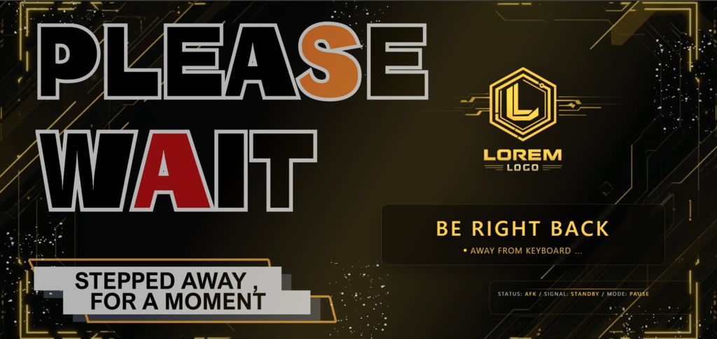 サイバー配信画面セット(OP / AFK / ED)【HTML+MP4】