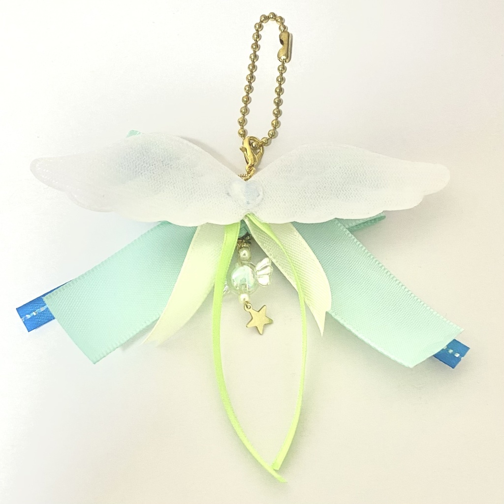 えんじぇりっくリボンキーホルダー〈ミントグリーン〉