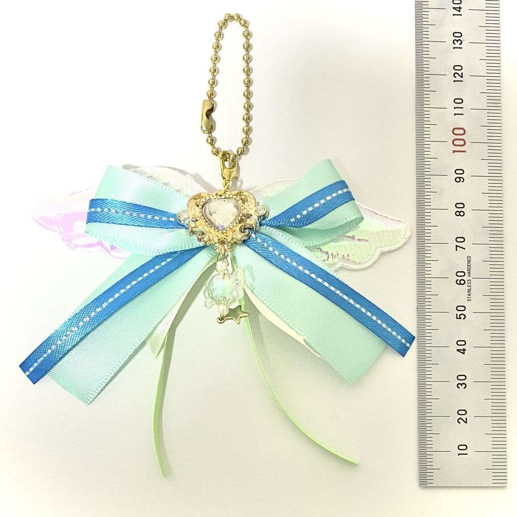 えんじぇりっくリボンキーホルダー〈ミントグリーン〉