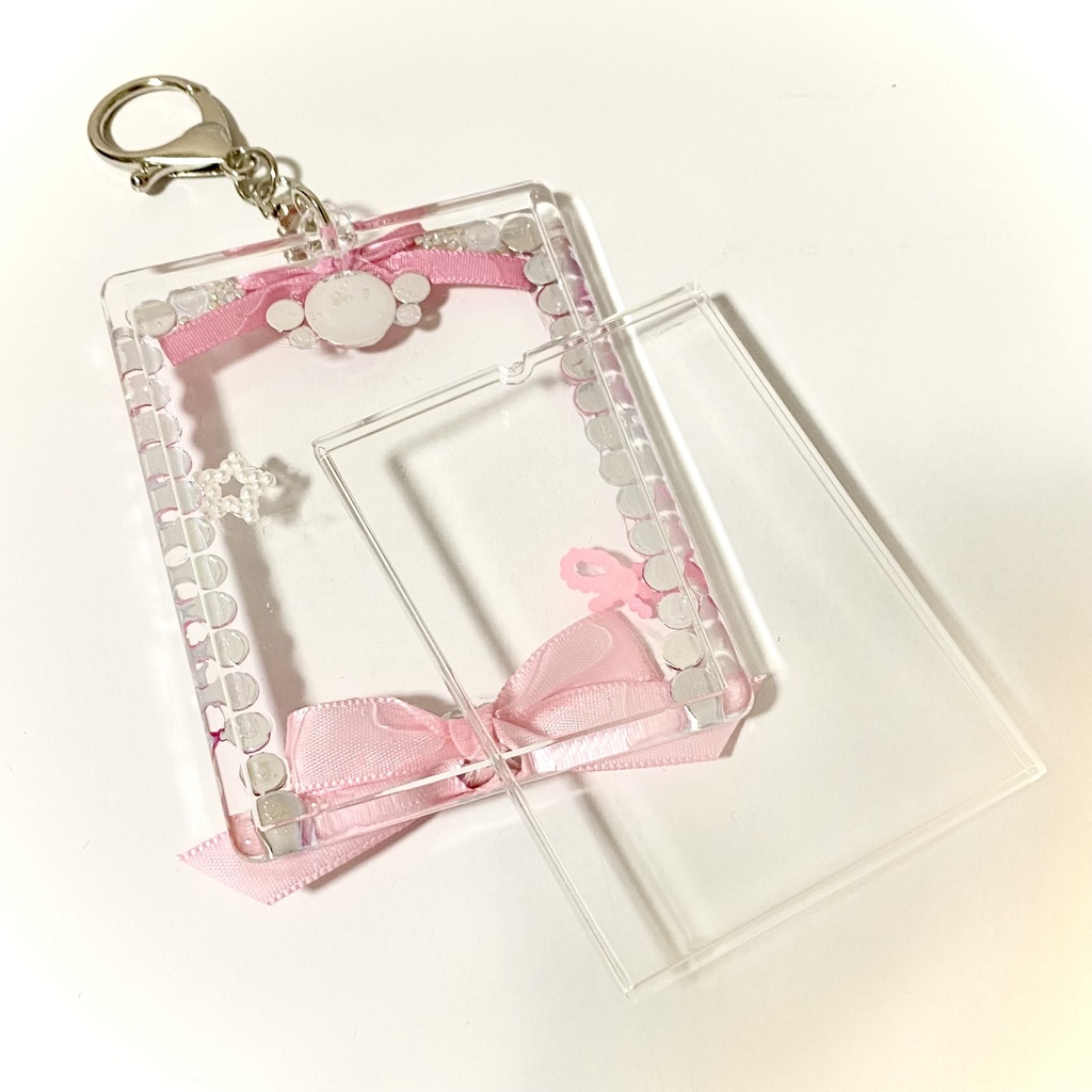 ハンドメイド デコトレカケース〈ピンク〉