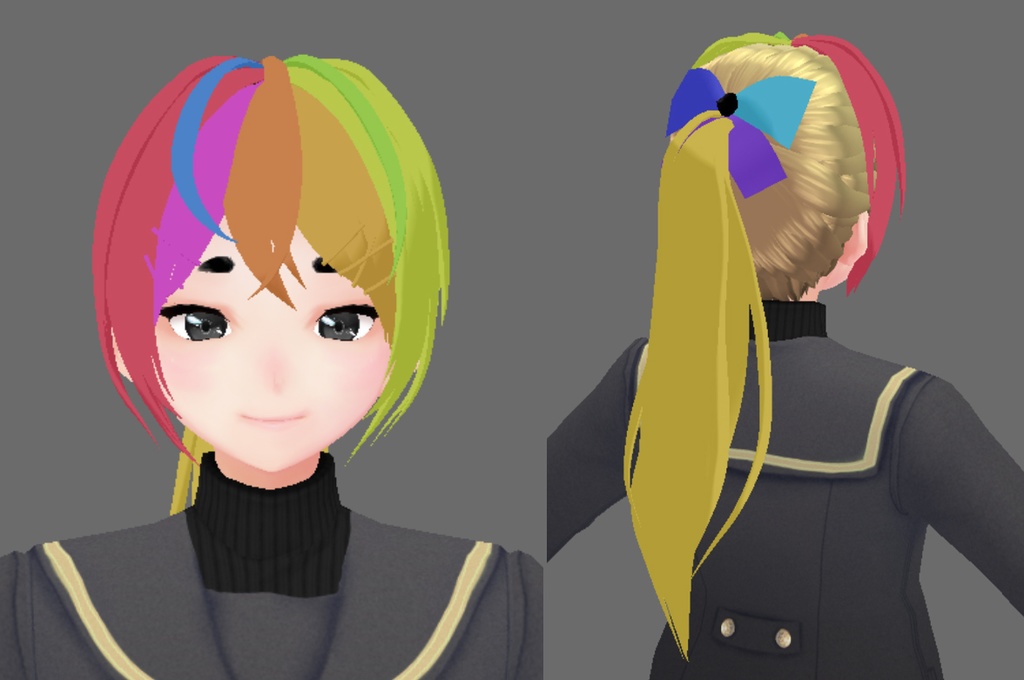 【VRoid ヘアプリセット】エレガントポニテ 2.0