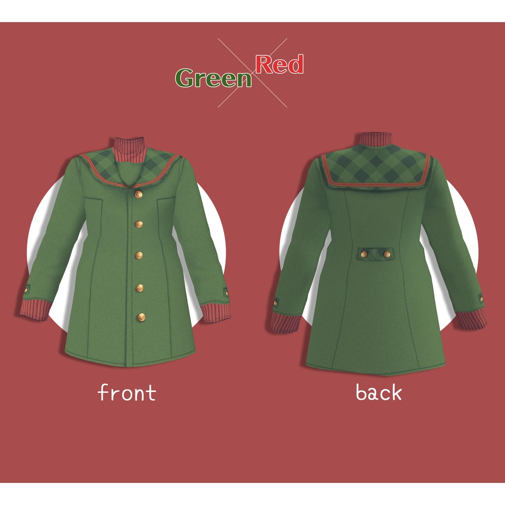 【VRoid】冬セーラーコート【無料版あり】