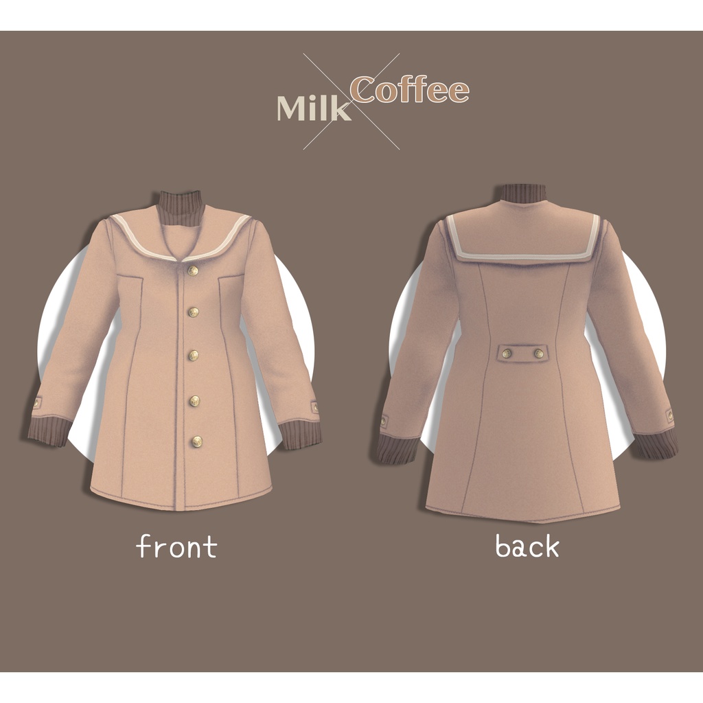 【VRoid】冬セーラーコート【無料版あり】
