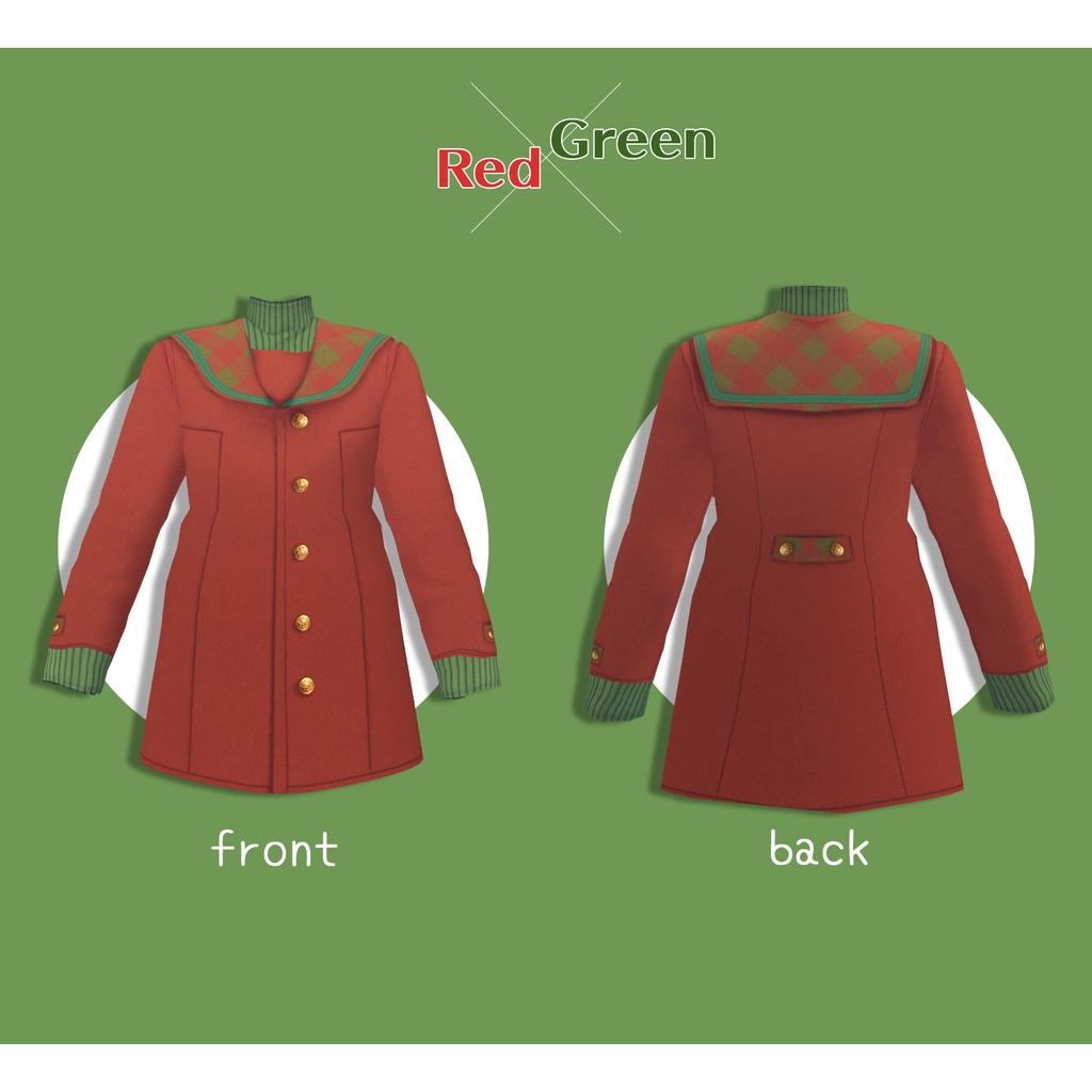 【VRoid】冬セーラーコート【無料版あり】