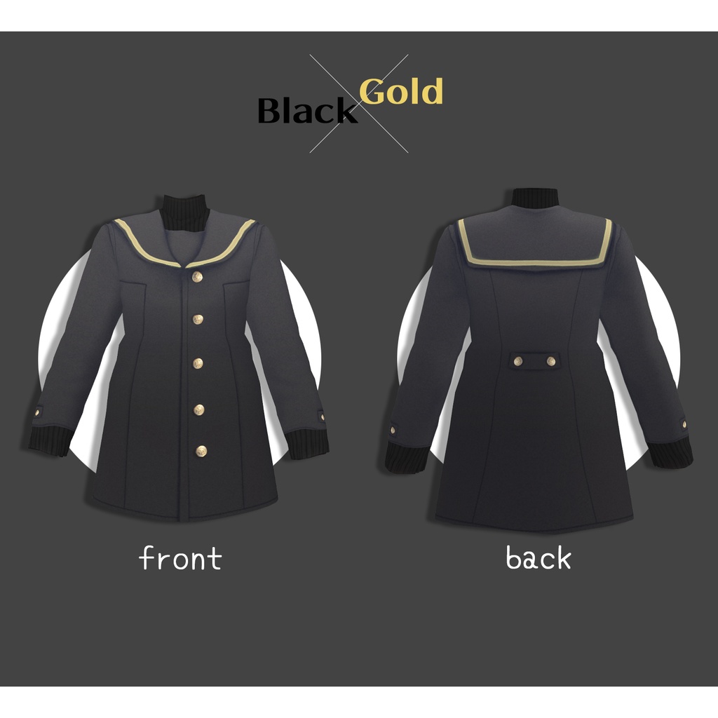 【VRoid】冬セーラーコート【無料版あり】