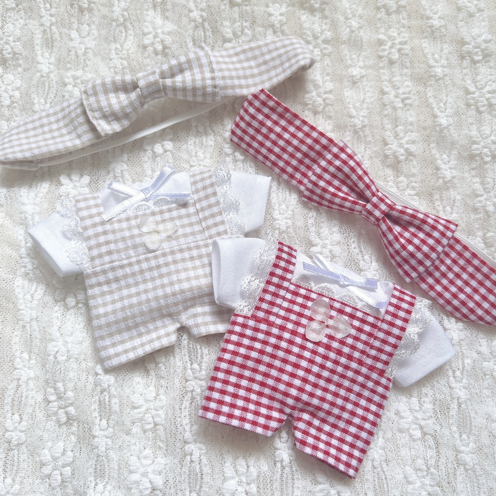 リラックスギンガムサロペット