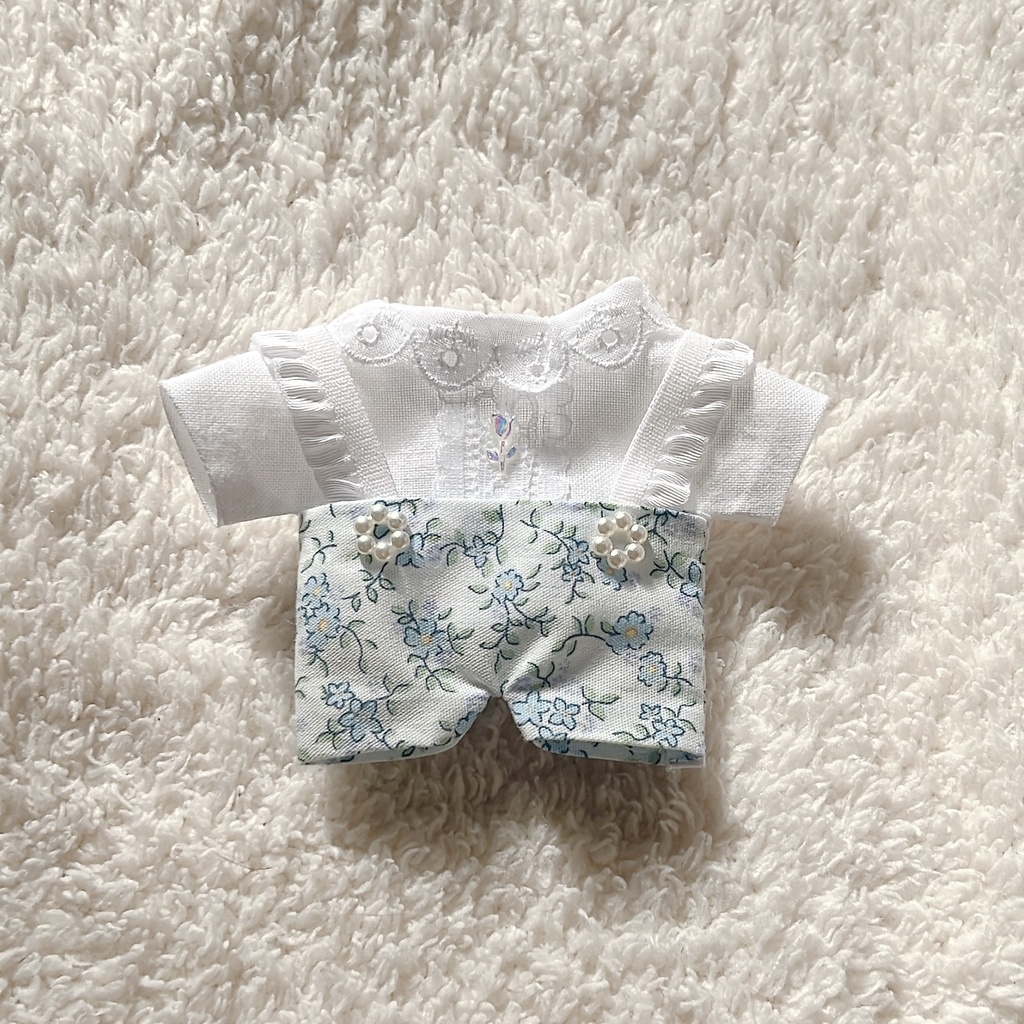 みずいろのおはなサロペット