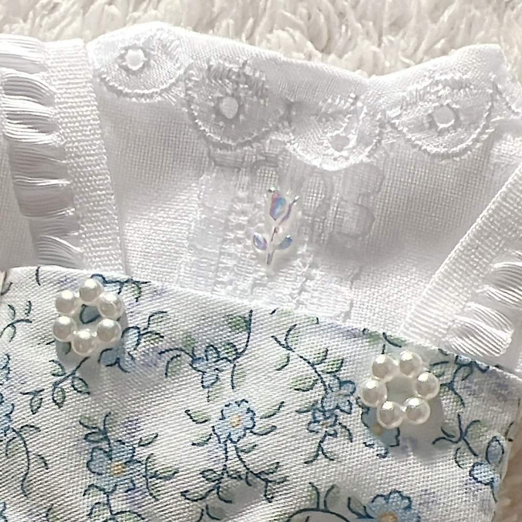 みずいろのおはなサロペット