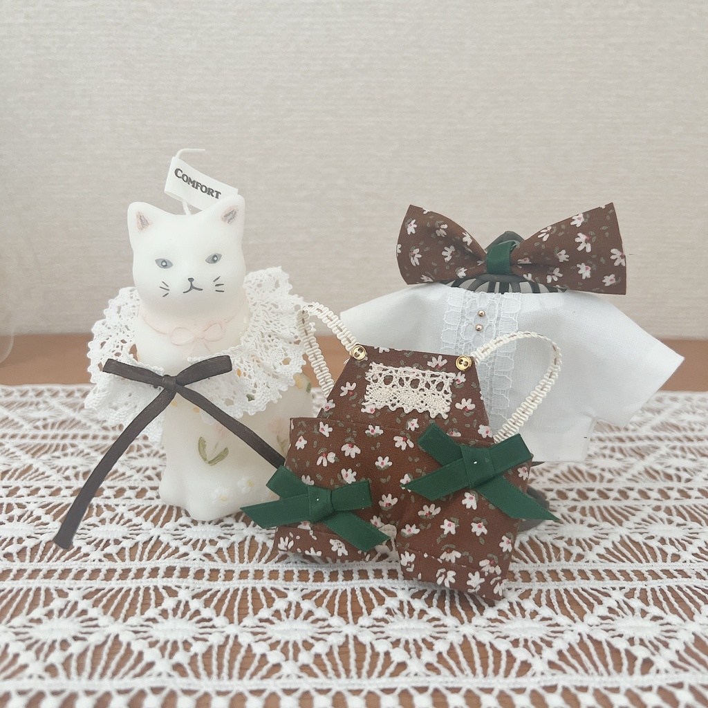 秋色のつけ襟サロペ