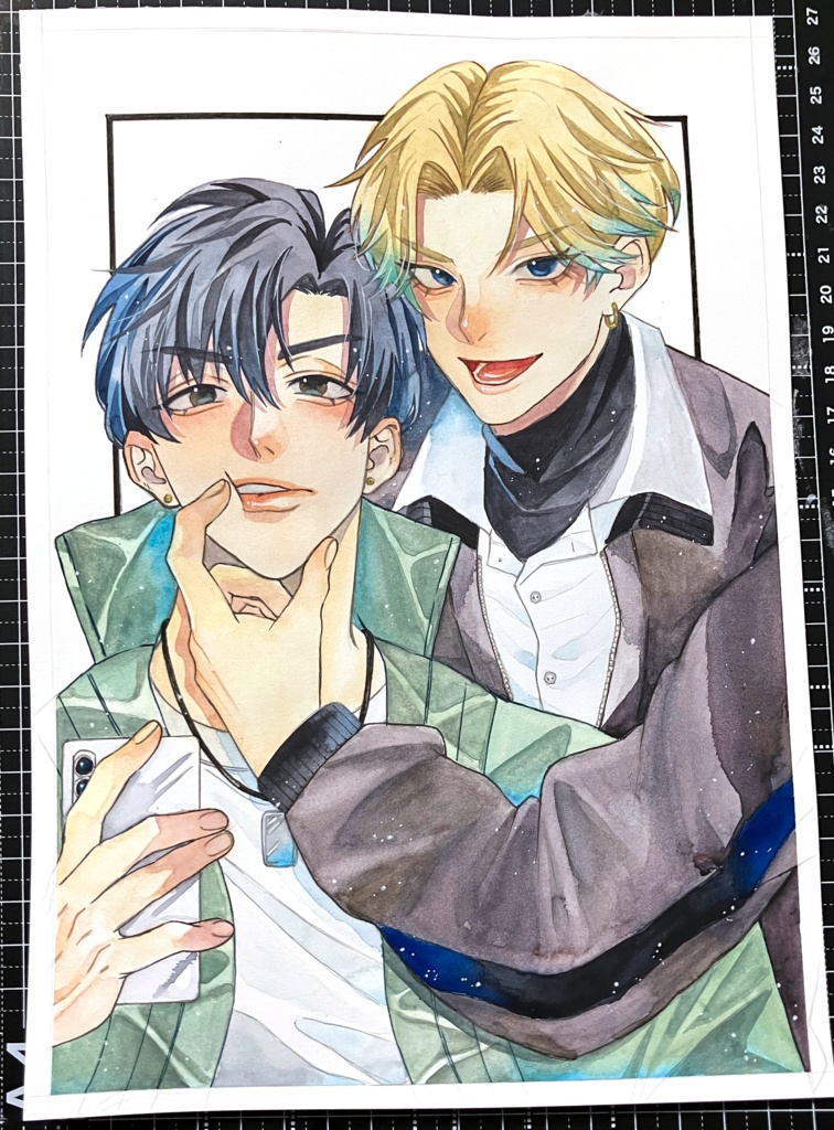 アナログ 水彩 原画