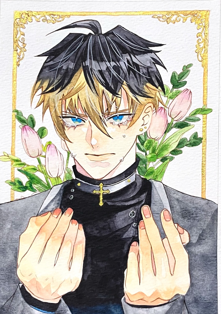 アナログ 水彩 原画