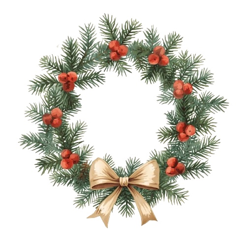 クリスマス クリップアート素材セット|かわいいアンティーク風イラスト10点(背景透過PNG/AI)