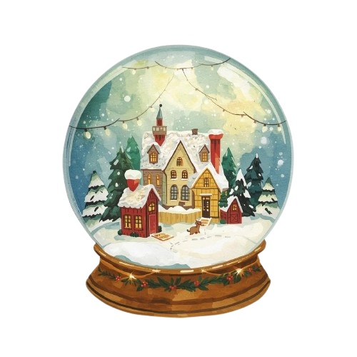 クリスマス クリップアート素材セット|かわいいアンティーク風イラスト10点(背景透過PNG/AI)
