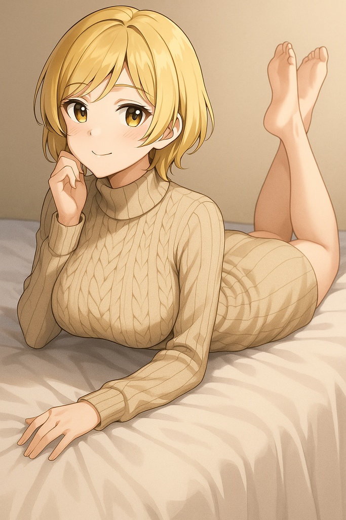  AIアニメ美女｜ミニ丈ニットコレクション20枚｜AI Anime Knit Dress Girls Pack