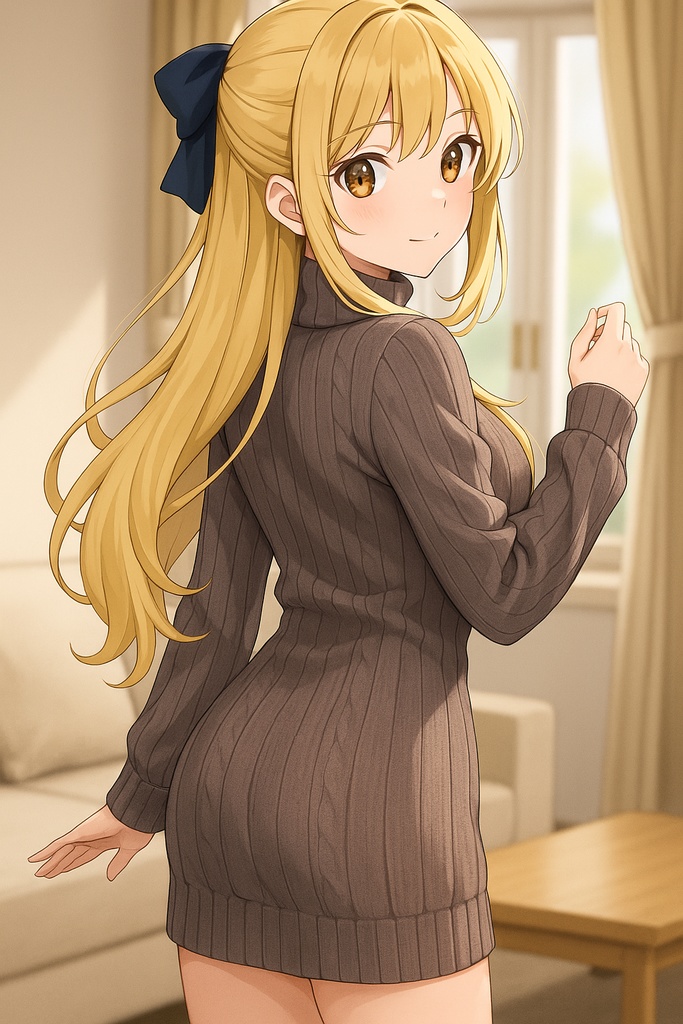 AIアニメ美女|ミニ丈ニットコレクション20枚|AI Anime Knit Dress Girls Pack
