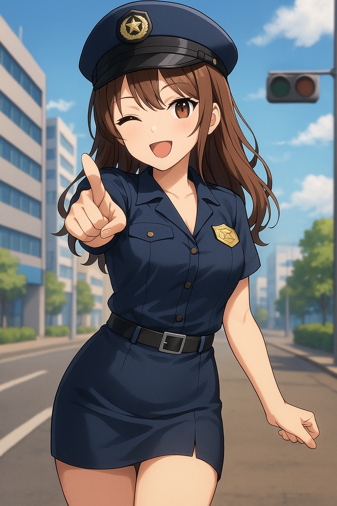 AIアニメ美女｜婦警服コレクション20枚｜AI Anime Police Officer Girls Pack