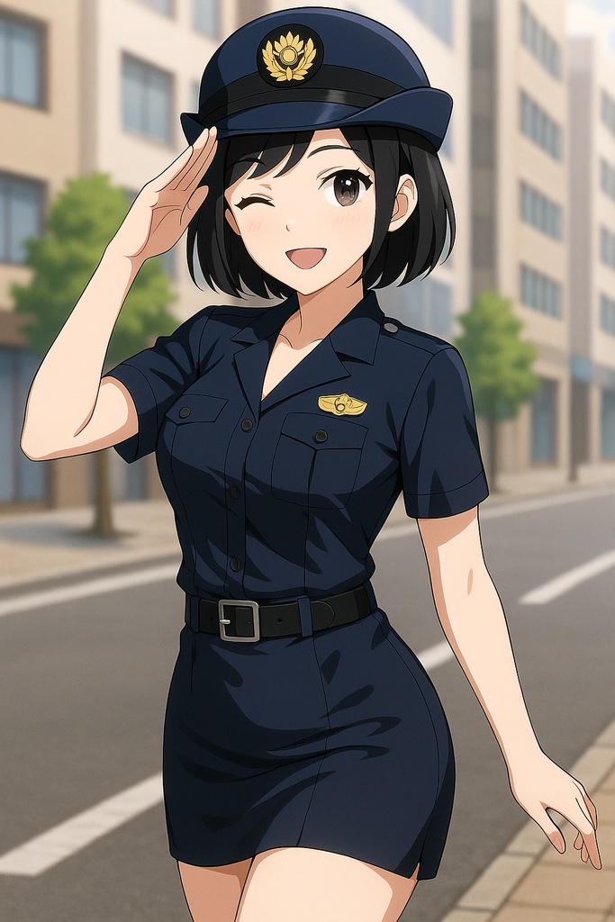 AIアニメ美女|婦警服コレクション20枚|AI Anime Police Officer Girls Pack